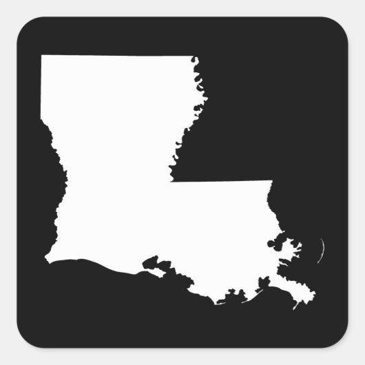 Louisiana in het wit en zwart vierkante sticker (Voorkant)