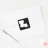 Louisiana in het wit en zwart vierkante sticker (Envelop)