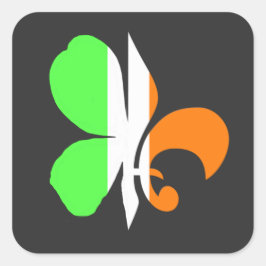 Louisiana Irish Cajun NOLA Fleur De Lis Shamrock Vierkante Sticker