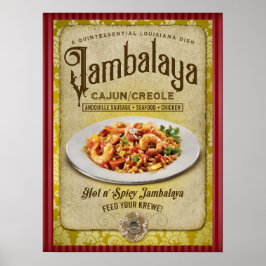 Louisiana Jambalaya New Orleans Vintage Poster