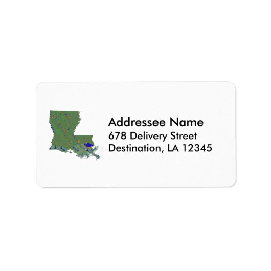 Louisiana Kaart Adres Label (Voorkant)