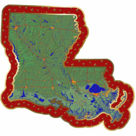 Louisiana Kaart kerstversiering Fotobeeldje Ornament