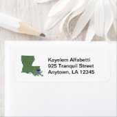 Louisiana Kaart Retouradreslabel Etiket (Insitu)