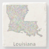 Louisiana-kaart Stenen Onderzetter (Voorkant)