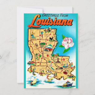 Louisiana Kaart Verhuisaankondiging