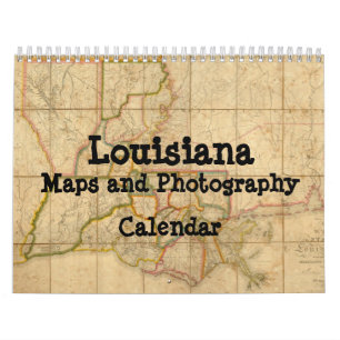 Louisiana-kaarten en fotografie-agenda kalender