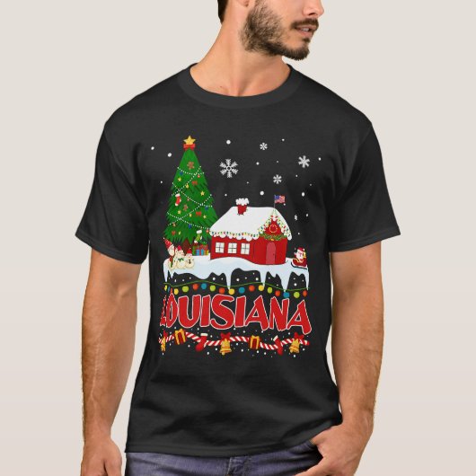 Louisiana kerstboom Light Pajama State of Lou T-shirt (Voorkant)