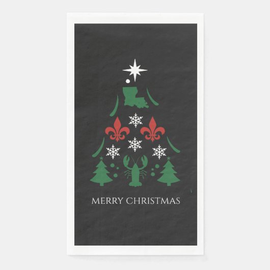 Louisiana Kerstvakantie Cajun Party Servet (Voorkant)