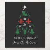 Louisiana Kerstvakantie Cajun Wijn Etiket (Enkel label)