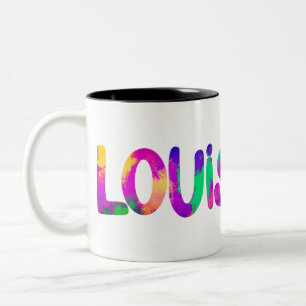 Louisiana Kleuren van Madi Gras en Spicy Food Tweekleurige Koffiemok