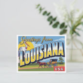 Louisiana Koets Pelikaan Briefkaart (Staand voorkant)