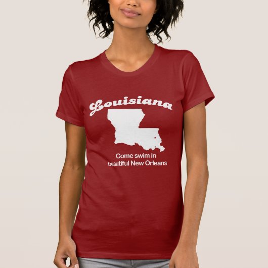 Louisiana - Kom met zwemmen mooie New Orleans T-sh T-shirt (Voorkant)