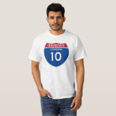 Louisiana LA I-10 Interstate Highway Shield - T-shirt (Voorkant volledig)