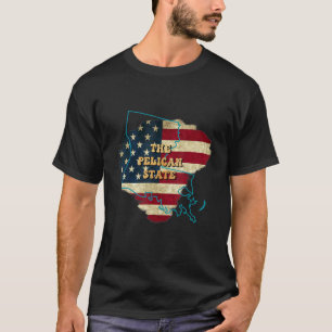 Louisiana La Us Flag Motto T-shirt