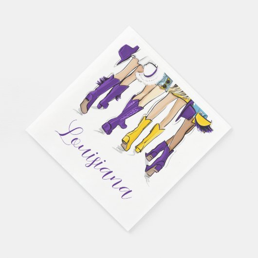 Louisiana Ladies Fashion Cowboy Boot Purple Yellow Servet (Hoek)