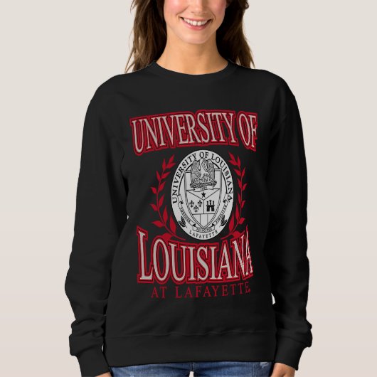 Louisiana Lafayette Ragin' Cajuns Laurels Black Trui (Voorkant)