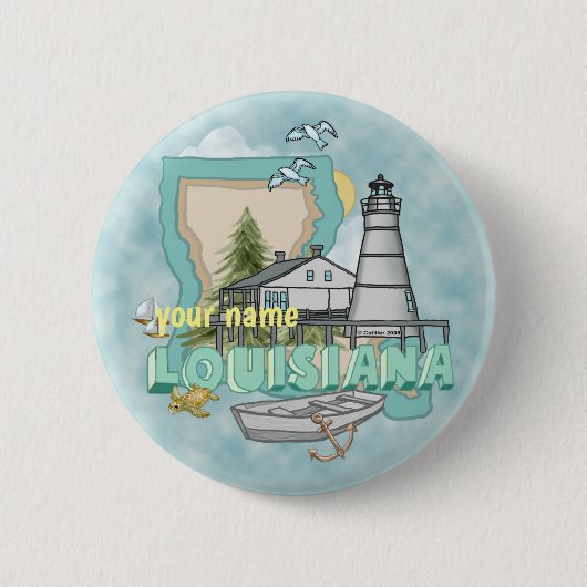 Louisiana Lighthouse pin-knop Ronde Button 5,7 Cm (Voorkant)