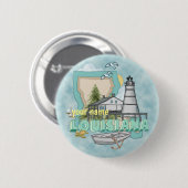 Louisiana Lighthouse pin-knop Ronde Button 5,7 Cm (Voorkant /achterkant)