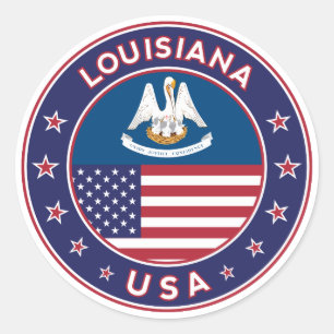 Louisiana, Louisiana, telefooncel, sticker, tas Ronde Sticker