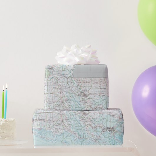 Louisiana Map (1991) Bayou State Atlas Cadeaupapier (Feestgeschenken)