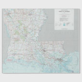 Louisiana Map (1991) Bayou State Atlas Cadeaupapier (Vlak)