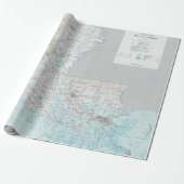 Louisiana Map (1991) Bayou State Atlas Cadeaupapier (Uitgerold)