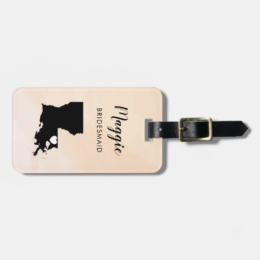 Louisiana Map Bagagelabel, Wedding Party Welcome Bagagelabel (Voorkant horizontaal)