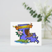 Louisiana Map Briefkaart (Staand voorkant)