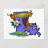 Louisiana Map Briefkaart (Voorkant)