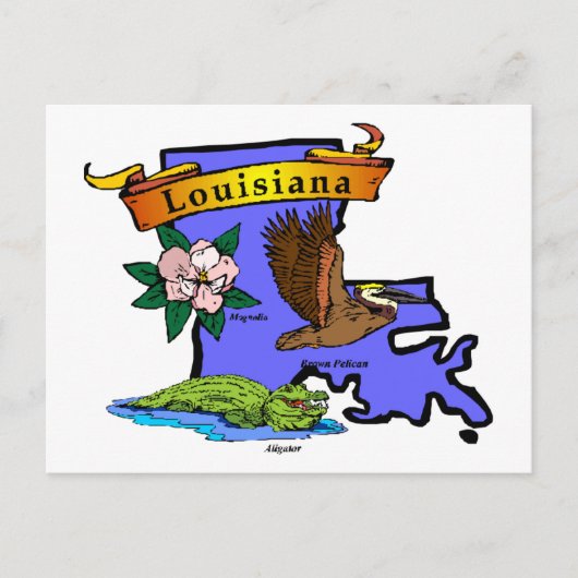 Louisiana Map Briefkaart (Voorkant)
