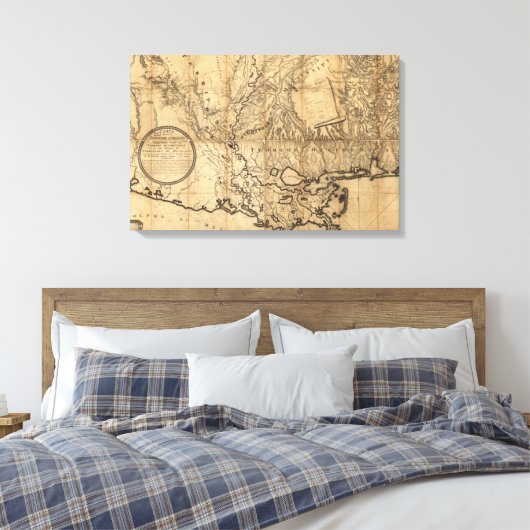  Louisiana Map Canvas (Insitu (Slaapkamer))