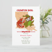 Louisiana Map Crawfish Boil Baby shower Invitation Kaart (Staand voorkant)