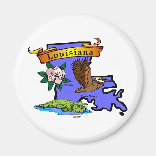Louisiana Map Magneet (Voorkant)
