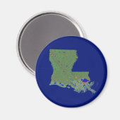 Louisiana Map Magnet (Voorkant / Achterkant)