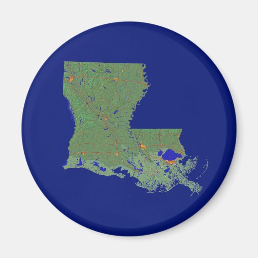 Louisiana Map Magnet (Voorkant)