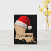 Louisiana Map Santa Hat Funny Christmas Cajun Holi Kaart (Gele Bloem)
