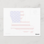 Louisiana Map Shaped Patriotic American Flag Briefkaart (Achterkant)