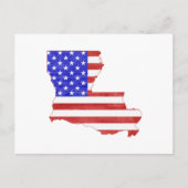 Louisiana Map Shaped Patriotic American Flag Briefkaart (Voorkant)