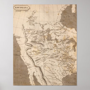 Louisiana Map van Arrowsmith Poster