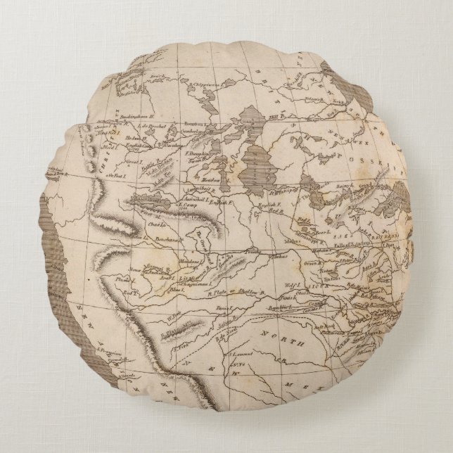 Louisiana Map van Arrowsmith Rond Kussen (Voorkant)