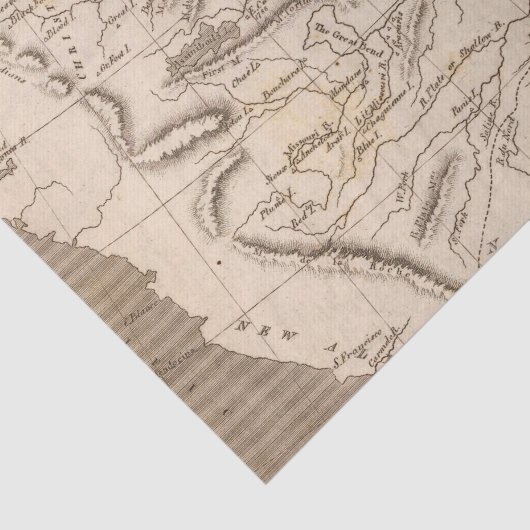 Louisiana Map van Arrowsmith Tissuepapier (Detail)