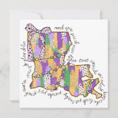 Louisiana Mardi Gras Bourbon Street Carnival Kaart (Voorkant)