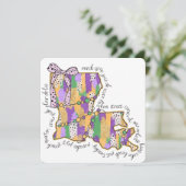Louisiana Mardi Gras Bourbon Street Carnival Kaart (Staand voorkant)