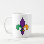 Louisiana Mardi Gras Fleur de Lis Koffiemok (Links)