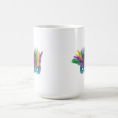 Louisiana Mardi Gras Holiday Feathered Mask Koffiemok (Center)