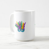 Louisiana Mardi Gras Holiday Feathered Mask Koffiemok (Voorkant links)