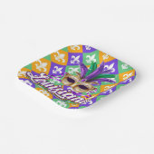 Louisiana Mardi Gras Mask Fleur de Lis Papieren Bordje (Gebogen)