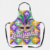 Louisiana Mardi Gras Mask Fleur de Lis Schort (Voorkant)