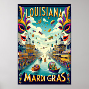  Louisiana Mardi Gras Parade Poster