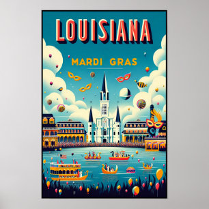 Louisiana Mardi Gras Parade Poster